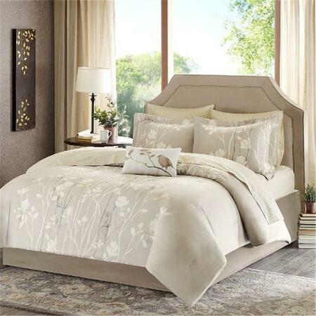 MADISON PARK ESSENTIALS Vaughn Complete Bed and Sheet Set, Taupe - King MPE10-016